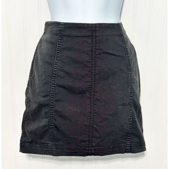 Free People Women's Modern Femme Denim Stretch A-Line Casual Mini Skirt Size 10 - Picture 1 of 7